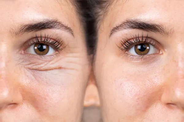 antes e depois do tratamento com laser erbium